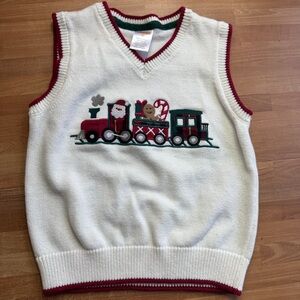 Gymboree Christmas train cotton sweater vest size 3t